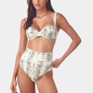 Montce Swim Bustier Top and High Rise Bottom Swimsuit